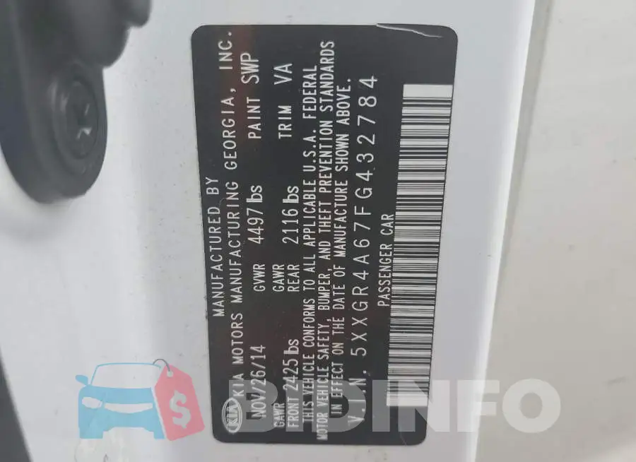 5XXGR4A67FG432784 Photo# 12