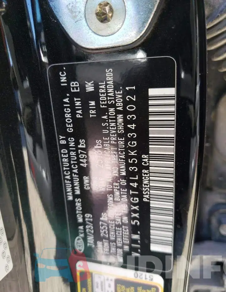 5XXGT4L35KG343021 Photo# 13