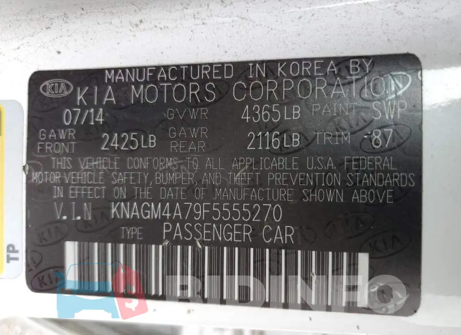 KNAGM4A79F5555270 Photo# 13