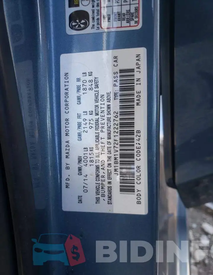 JM1BM1V72F1222762 Photo# 12