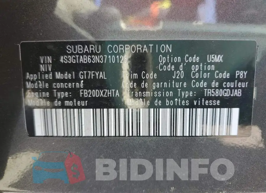 4S3GTAB63N3710125 Photo# 10