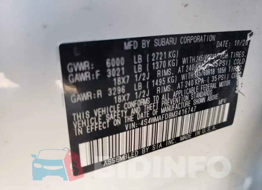 4S4WMAFD8M3416747 Photo# 10