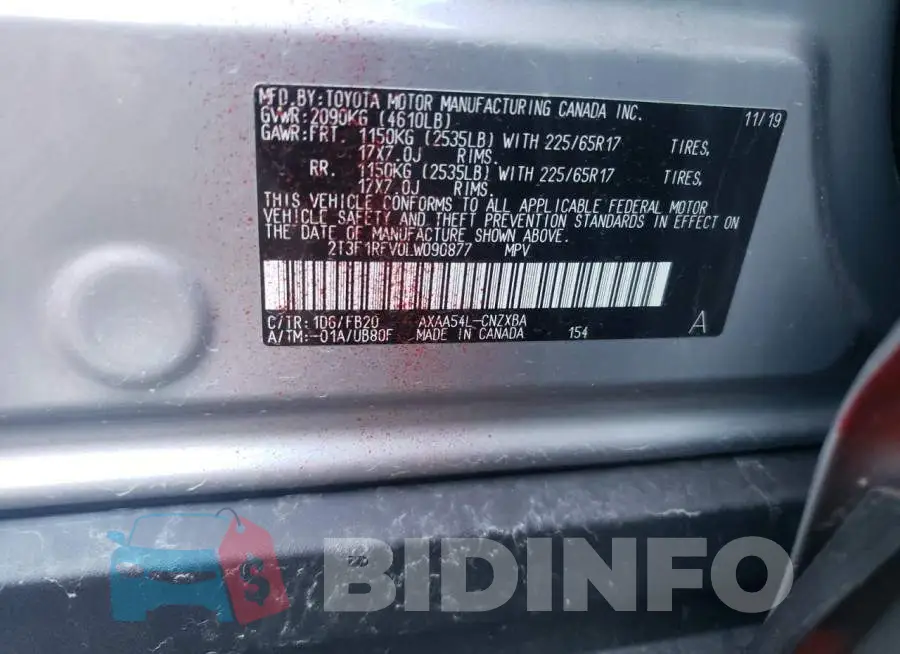 2T3F1RFV0LW090877 Photo# 13