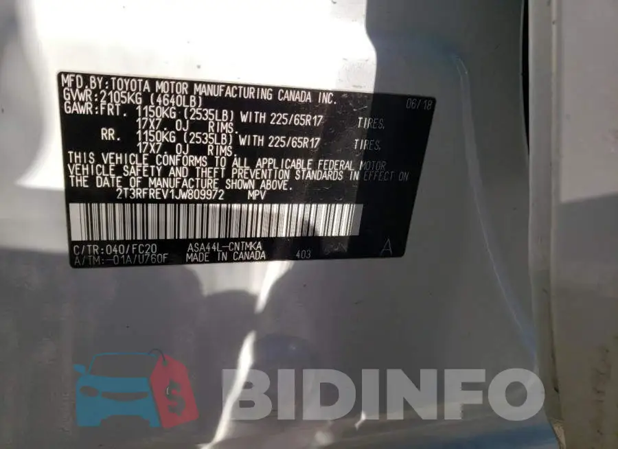2T3RFREV1JW809972 Photo# 13