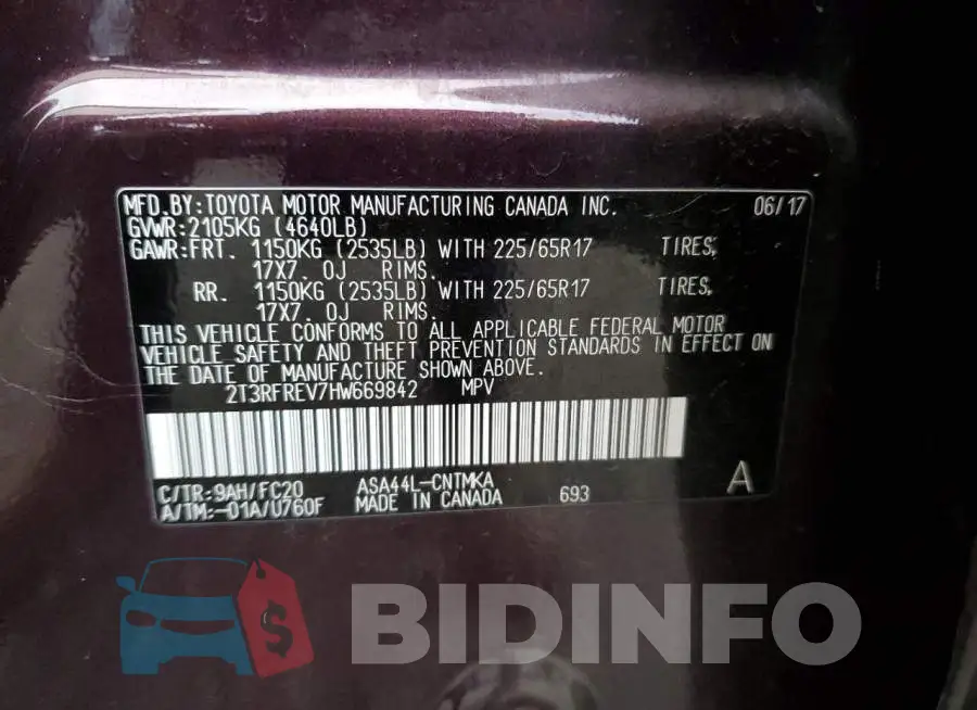 2T3RFREV7HW669842 Photo# 13