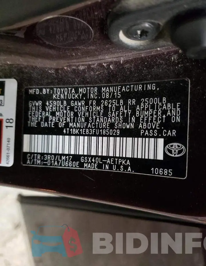 4T1BK1EB3FU185029 Photo# 13