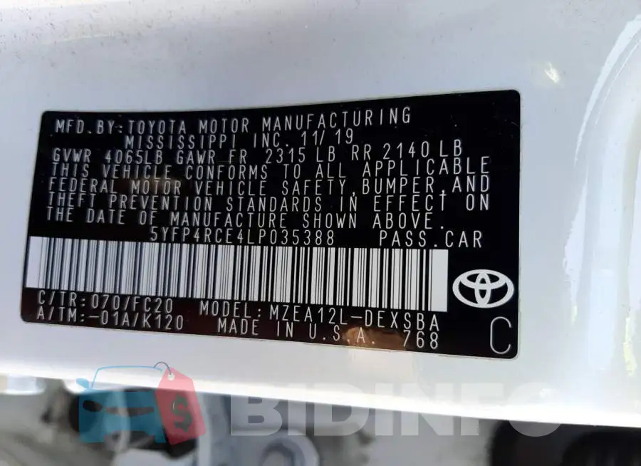 5YFP4RCE4LP035388 Photo# 12