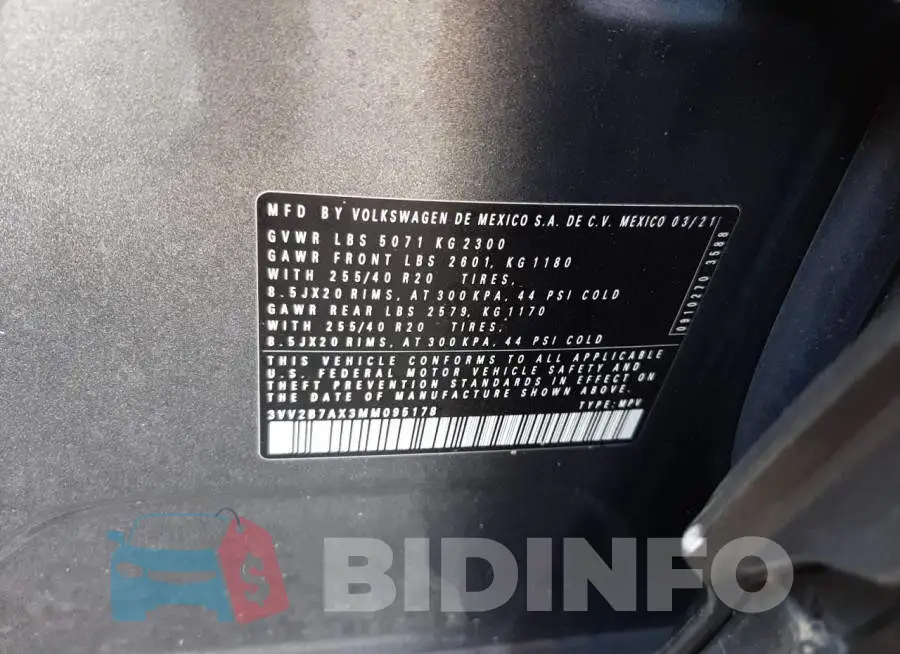 3VV2B7AX3MM095178 Photo# 10