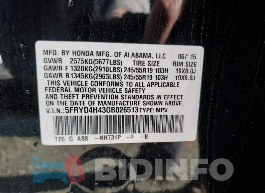 5FRYD4H43GB026513 Photo# 13