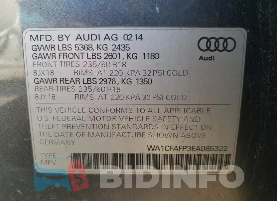 WA1CFAFP3EA085322 Photo# 12