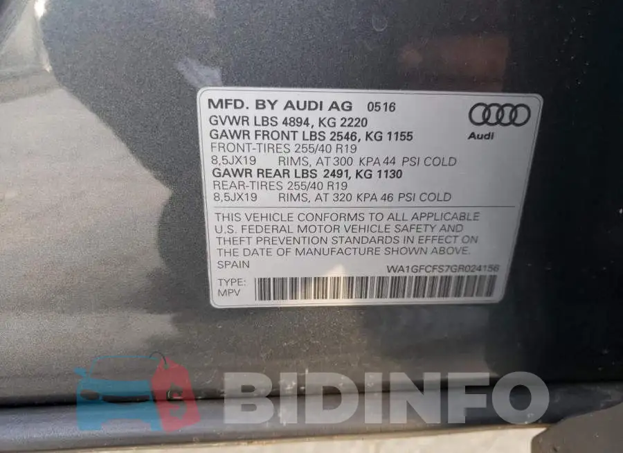WA1GFCFS7GR024156 Photo# 13