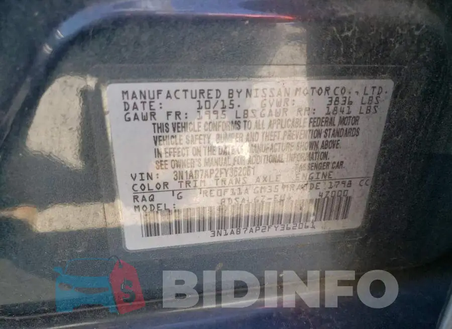 3N1AB7AP2FY362061 Photo# 13