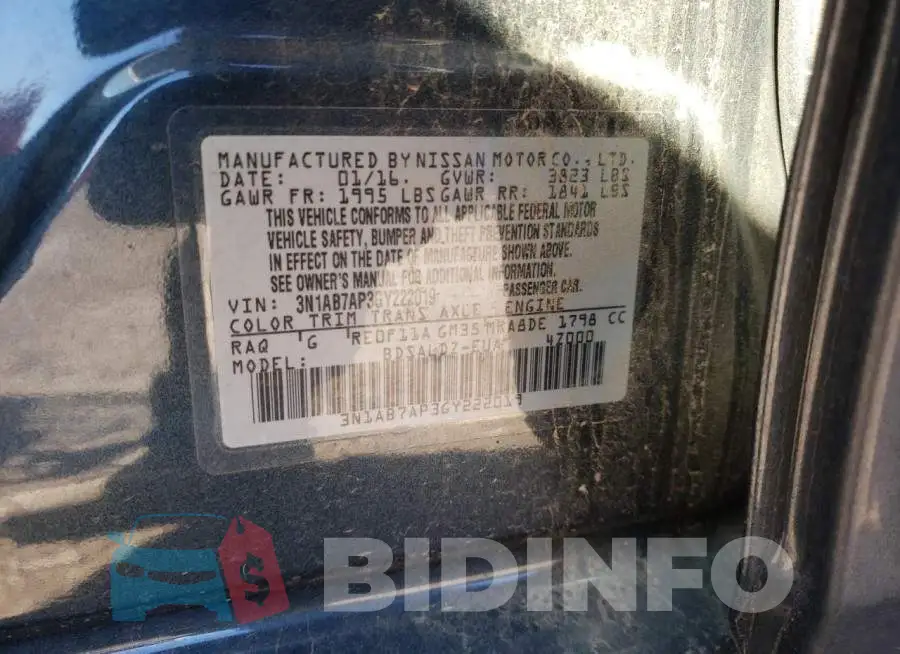 3N1AB7AP3GY222019 Photo# 10