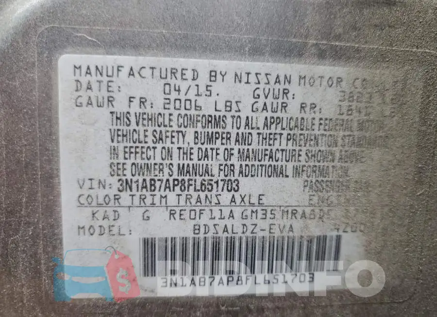 3N1AB7AP8FL651703 Photo# 12