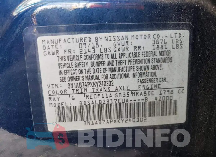 3N1AB7APXKY240302 Photo# 10