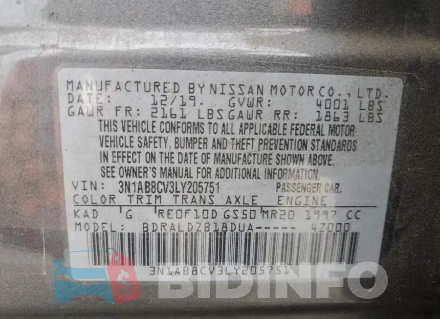 3N1AB8CV3LY205751 Photo# 10