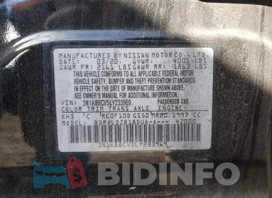 3N1AB8CV5LY233969 Photo# 13