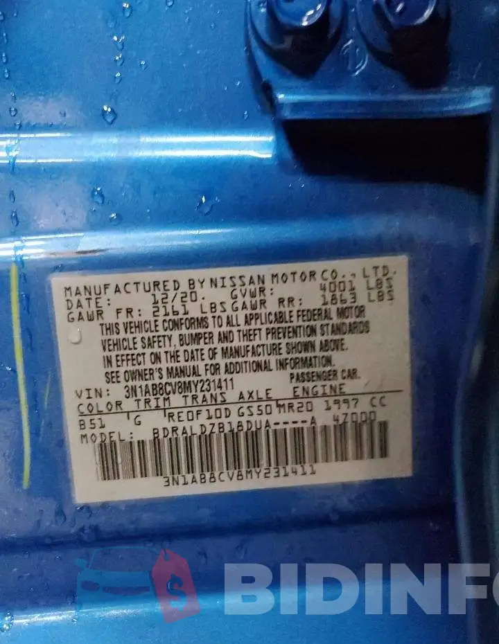 3N1AB8CV8MY231411 Photo# 12