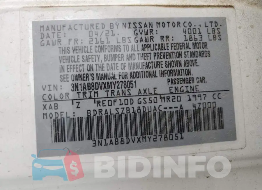 3N1AB8DVXMY278051 Photo# 12