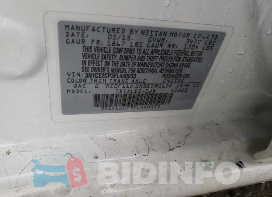 3N1CE2CP3FL440053 Photo# 12