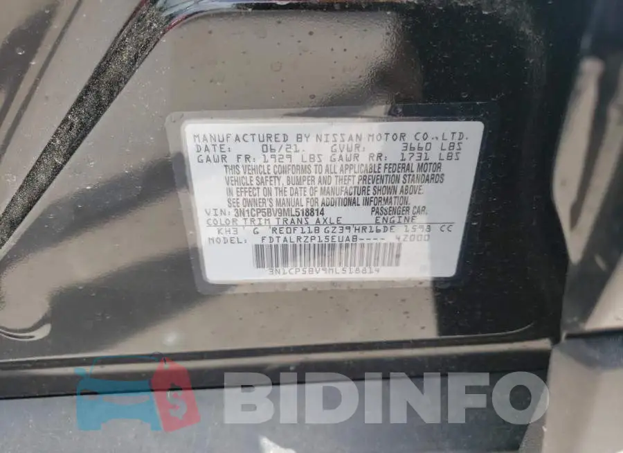 3N1CP5BV9ML518814 Photo# 10
