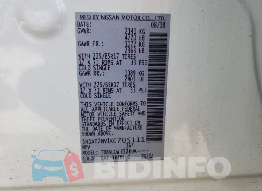 5N1AT2MV1KC705111 Photo# 10