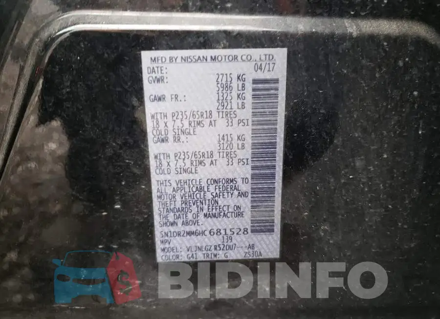 5N1DR2MM6HC681528 Photo# 10