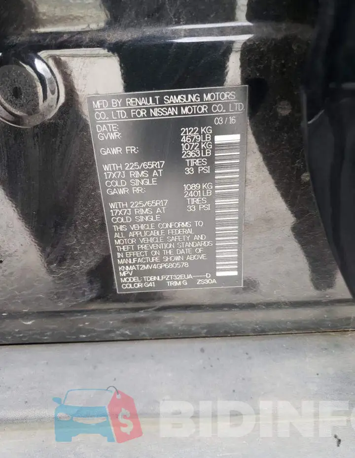 KNMAT2MV4GP680578 Photo# 13