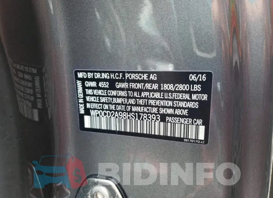 WP0CD2A98HS178393 Photo# 10