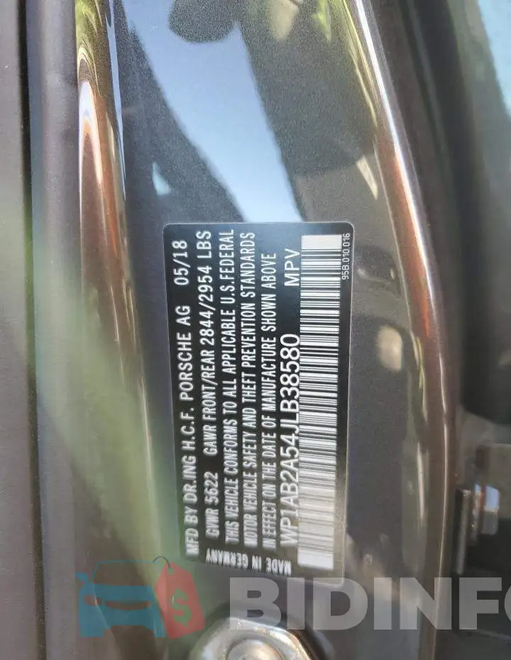 WP1AB2A54JLB38580 Photo# 13