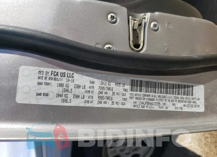 1C4NJPBB4HD172725 Photo# 13