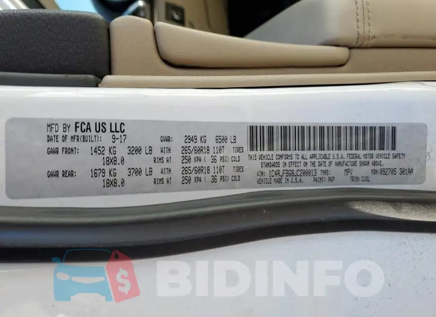 1C4RJFBG8JC200013 Photo# 10