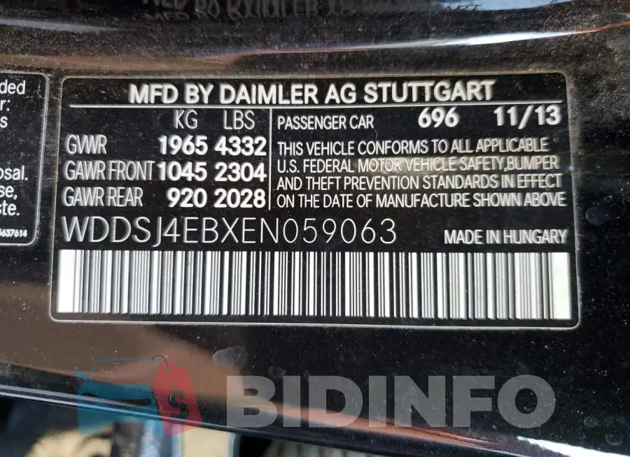 WDDSJ4EBXEN059063 Photo# 12