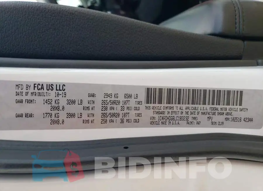 1C4RDHDG6LC183232 Photo# 13