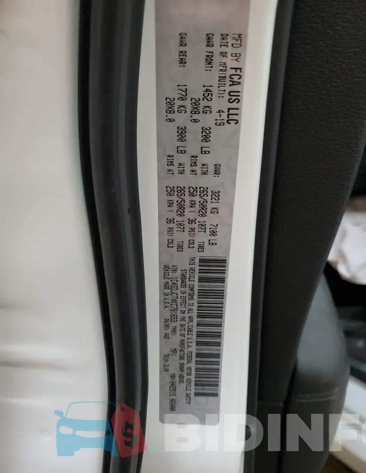 1C4SDJCTXKC781653 Photo# 13