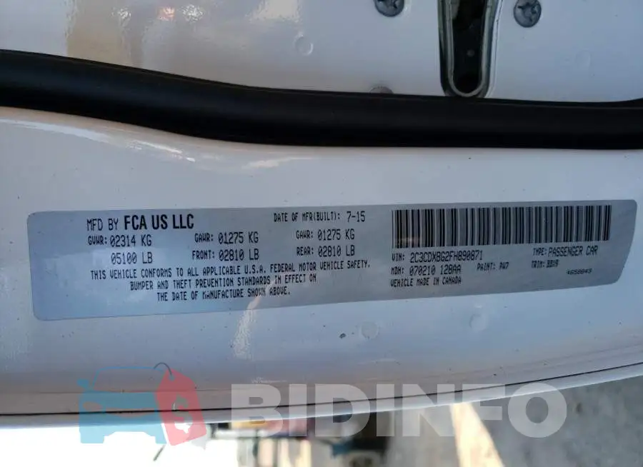 2C3CDXBG2FH890871 Photo# 12