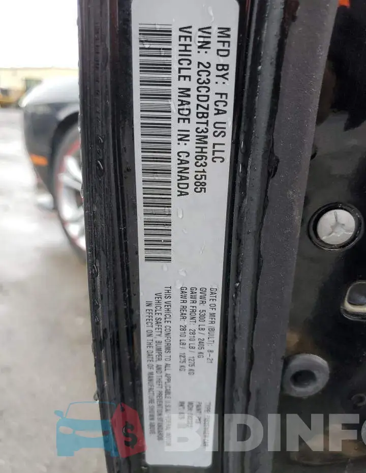 2C3CDZBT3MH631585 Photo# 12