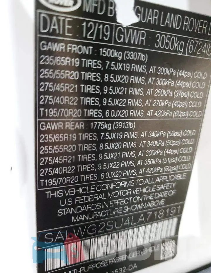 SALWG2SU4LA718191 Photo# 13