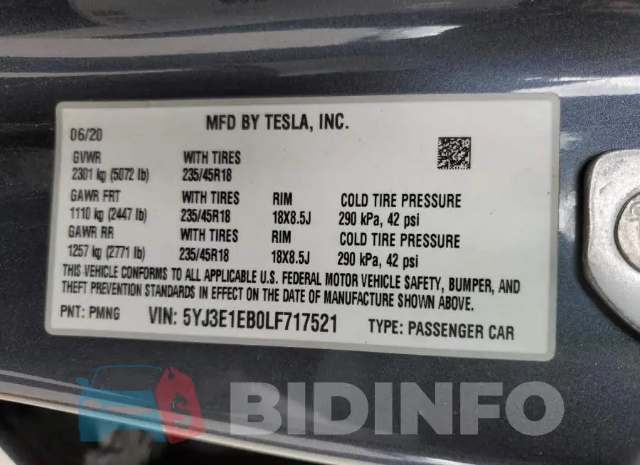 5YJ3E1EB0LF717521 Photo# 10