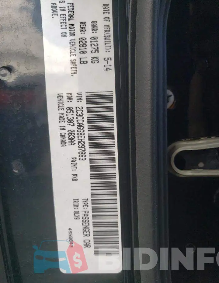 2C3CCAGG8EH297863 Photo# 12