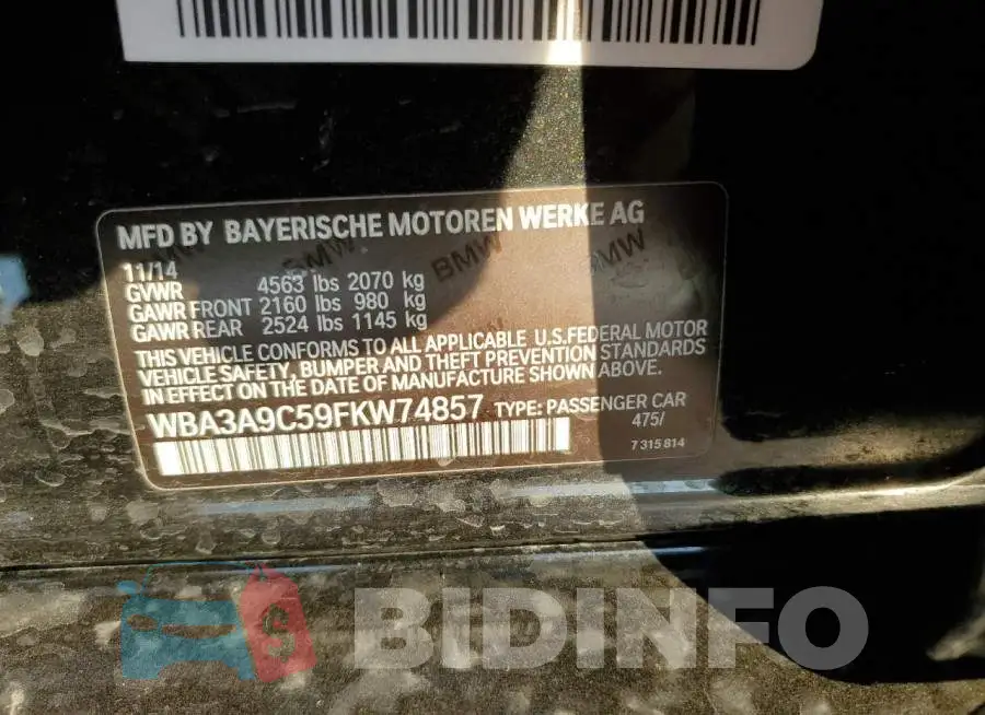 WBA3A9C59FKW74857 Photo# 12