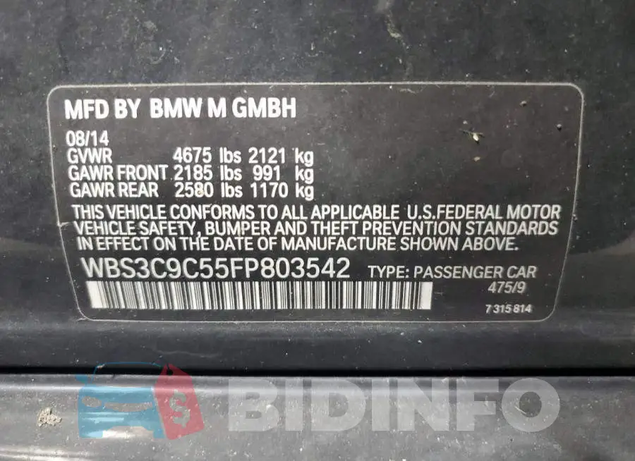 WBS3C9C55FP803542 Photo# 12