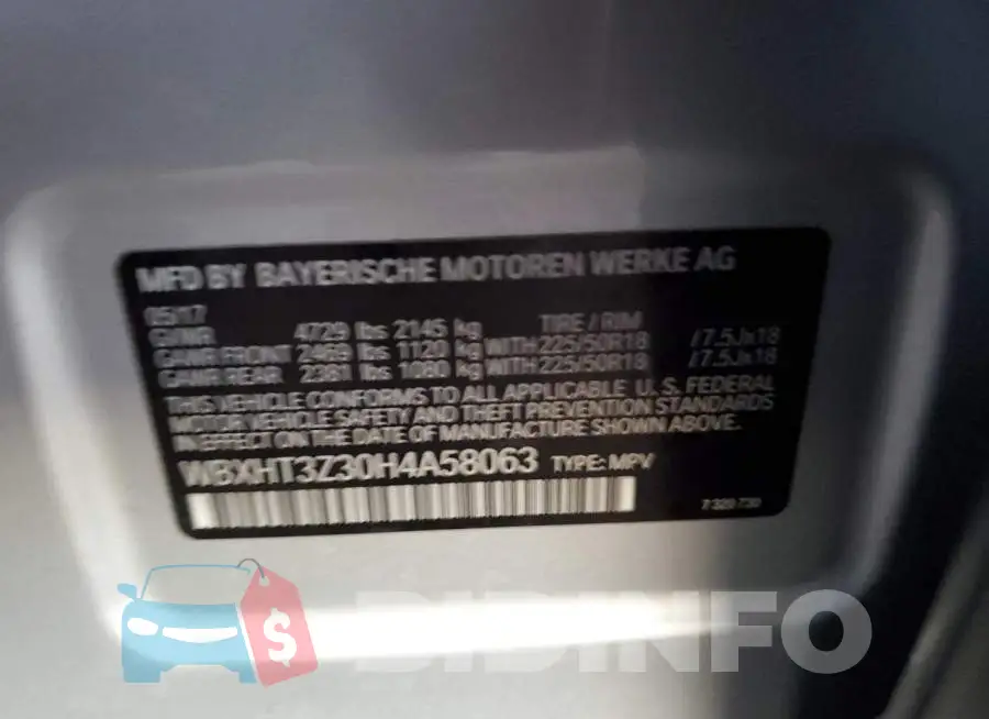 WBXHT3Z30H4A58063 Photo# 13