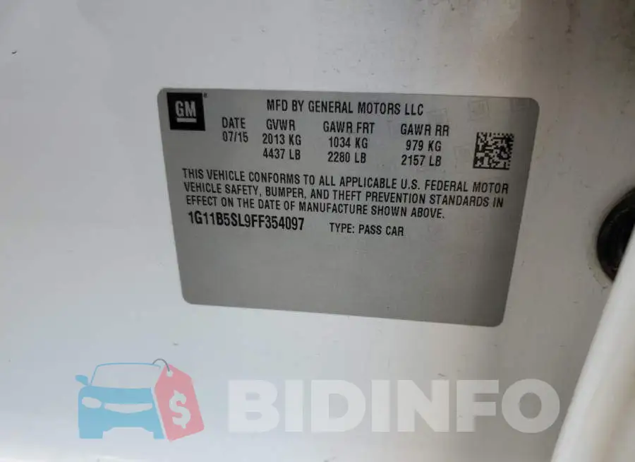 1G11B5SL9FF354097 Photo# 12