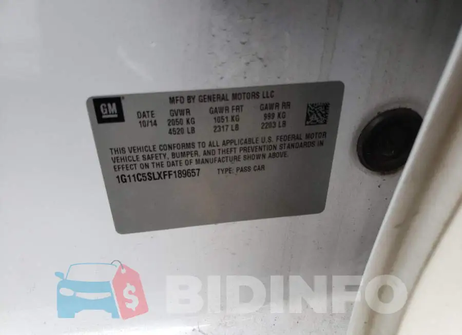 1G11C5SLXFF189657 Photo# 12