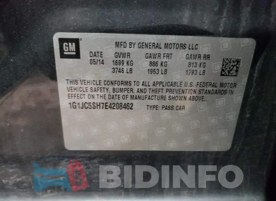 1G1JC5SH7E4208462 Photo# 12
