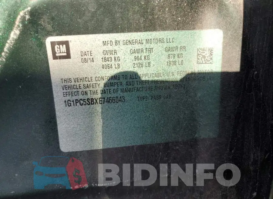 1G1PC5SBXE7466043 Photo# 10
