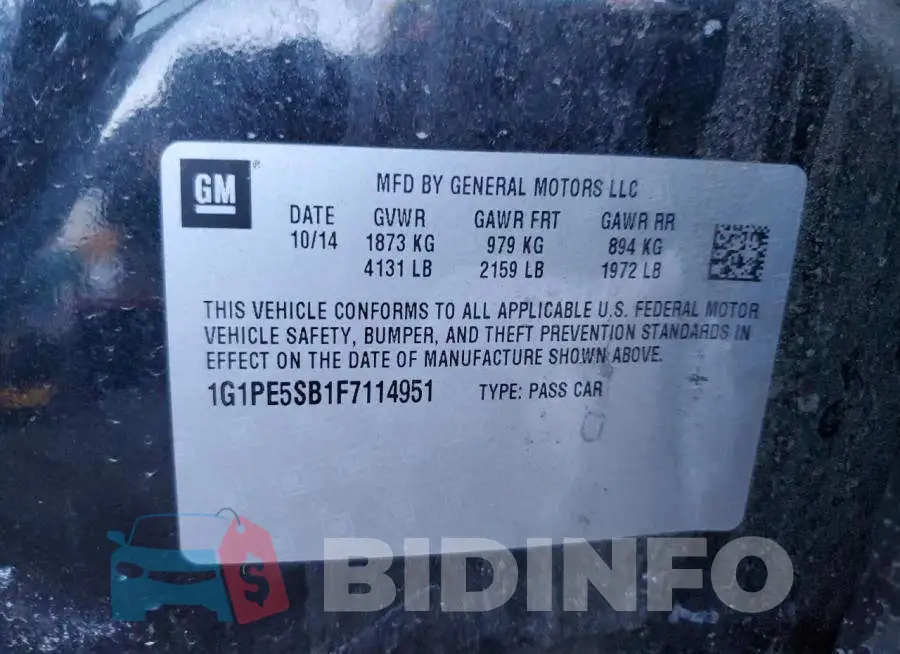 1G1PE5SB1F7114951 Photo# 10