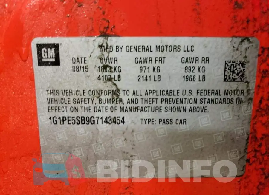 1G1PE5SB9G7143454 Photo# 13