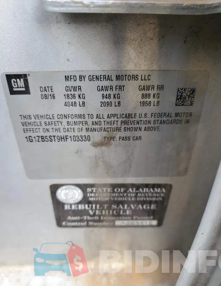 1G1ZB5ST9HF103330 Photo# 13
